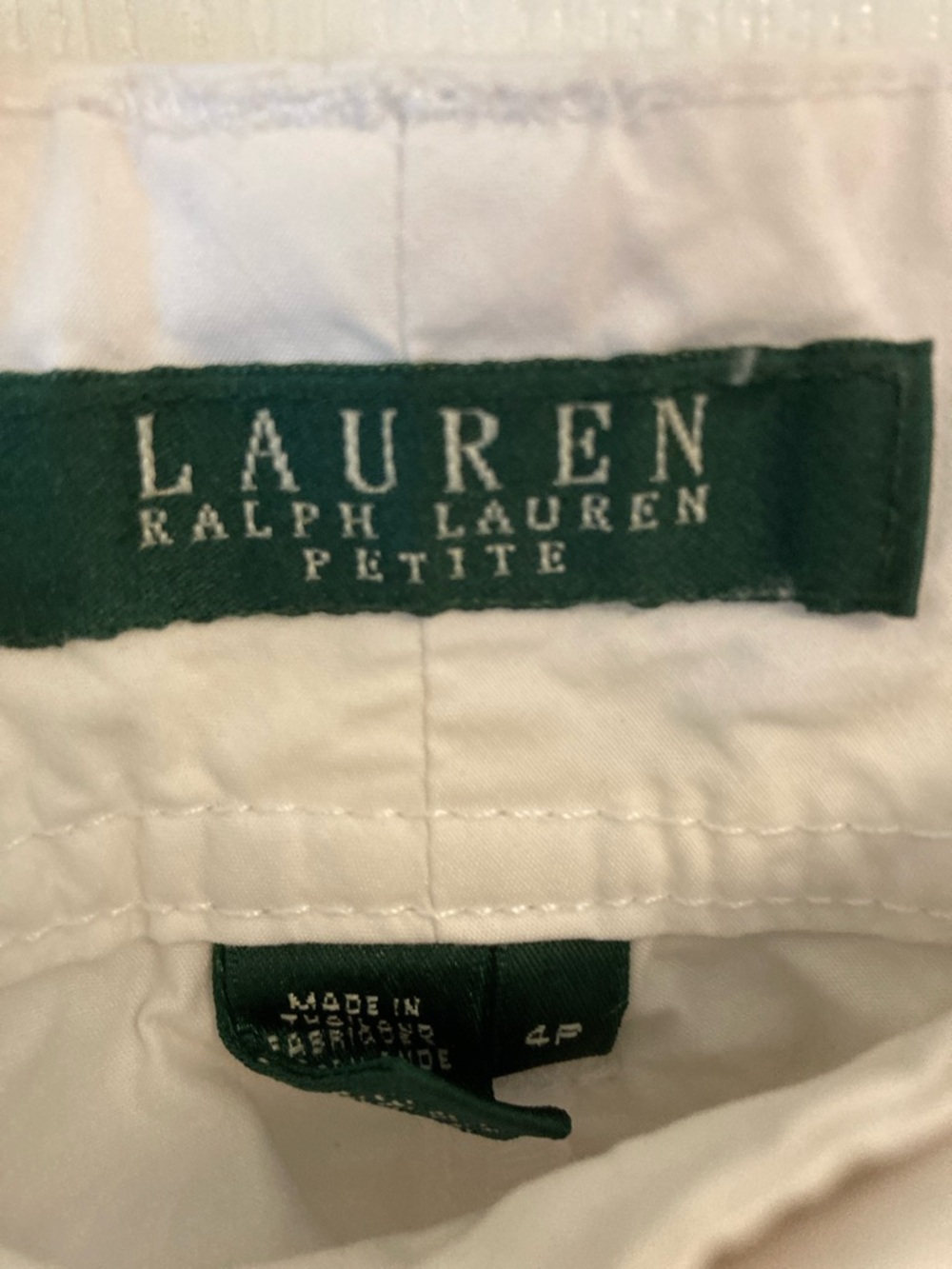 Lauren Ralph Lauren White Cotton Belted Crop Pants with Gold D-Ring - Picture 2 of 11